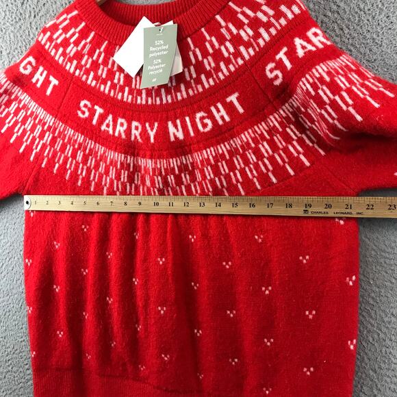 NWT H&M Loose-Fit Starry Night Jacquard-Knit Sweater Red M - Picture 5 of 8